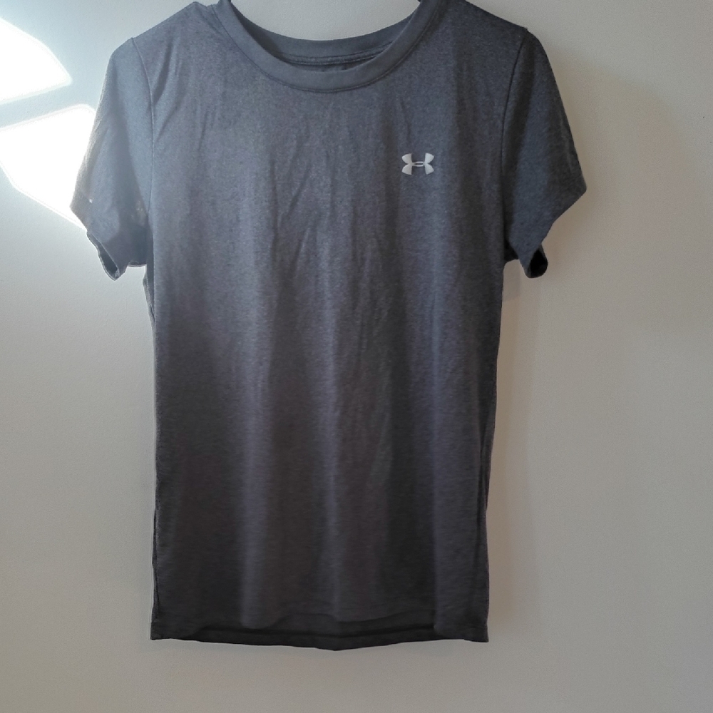 Youth Boys Under Armour Charcoal Crew Neck Tee